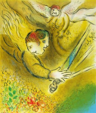 angel arte - El ángel del juicio litografía contemporánea Marc Chagall